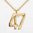 47 Number Pendant with Chain Kids Necklace - Gold Plated Stainless Steel