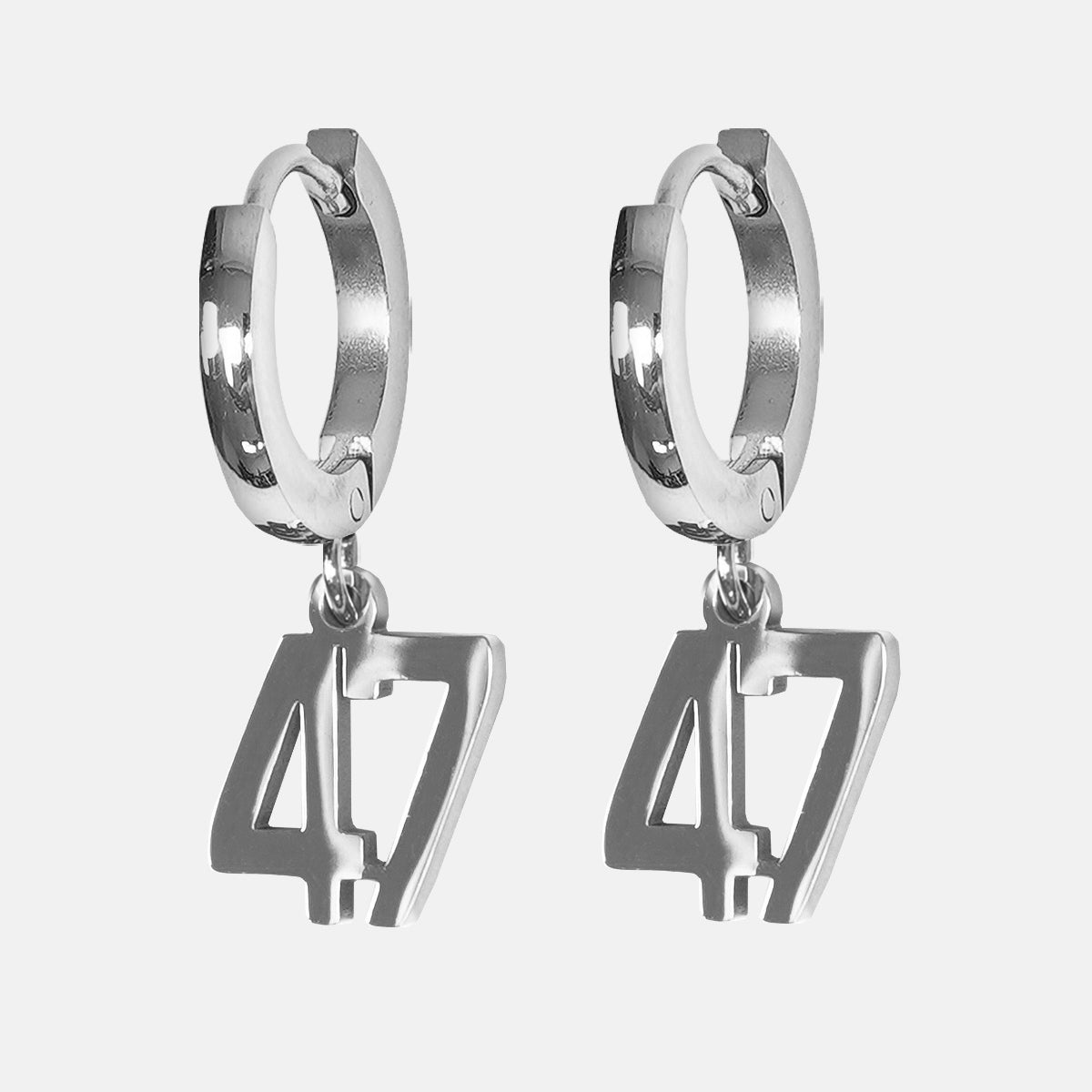 47 Number Earring - Stainless Steel