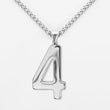 4 Number Pendant with Chain Kids Necklace - Stainless Steel