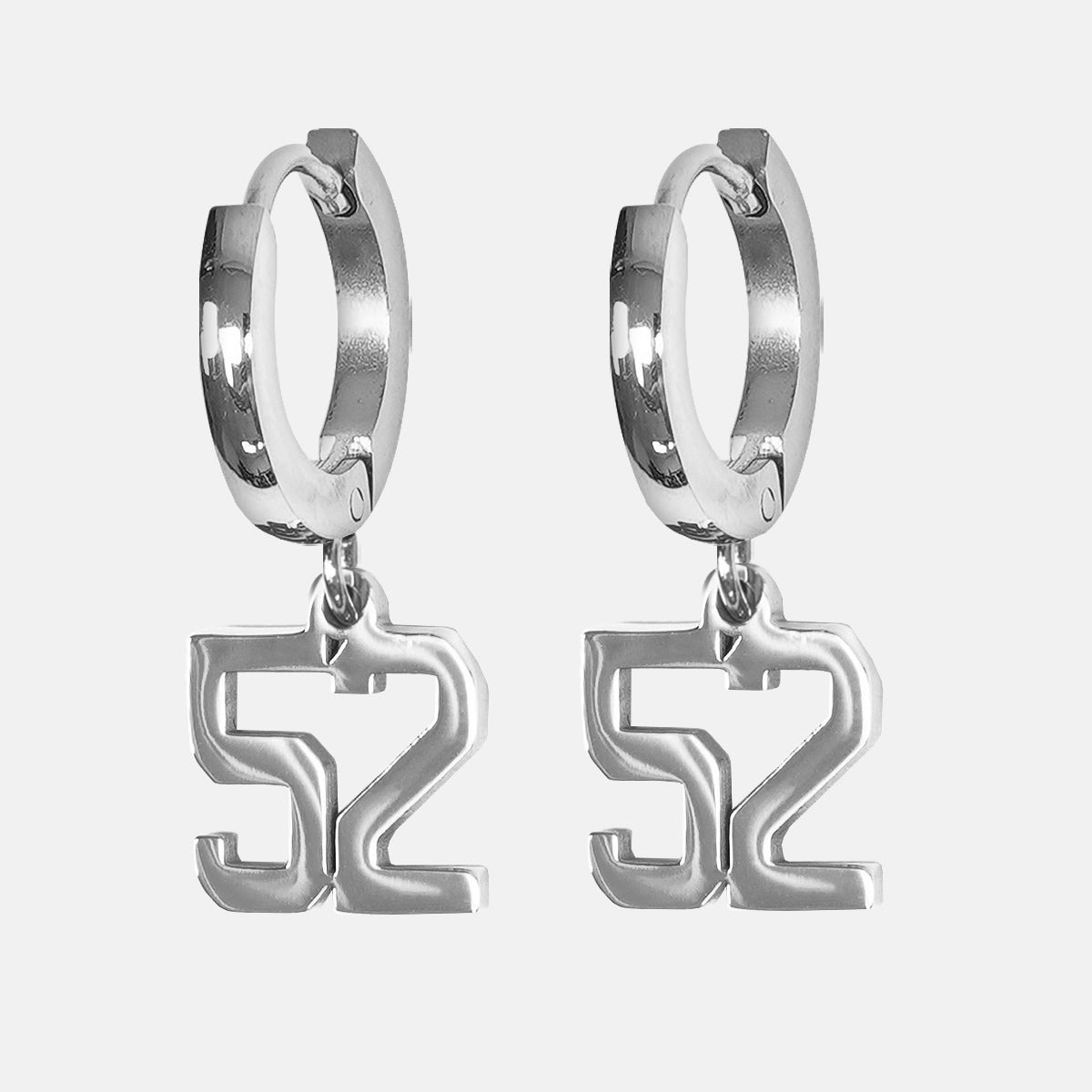 52 Number Earring - Stainless Steel