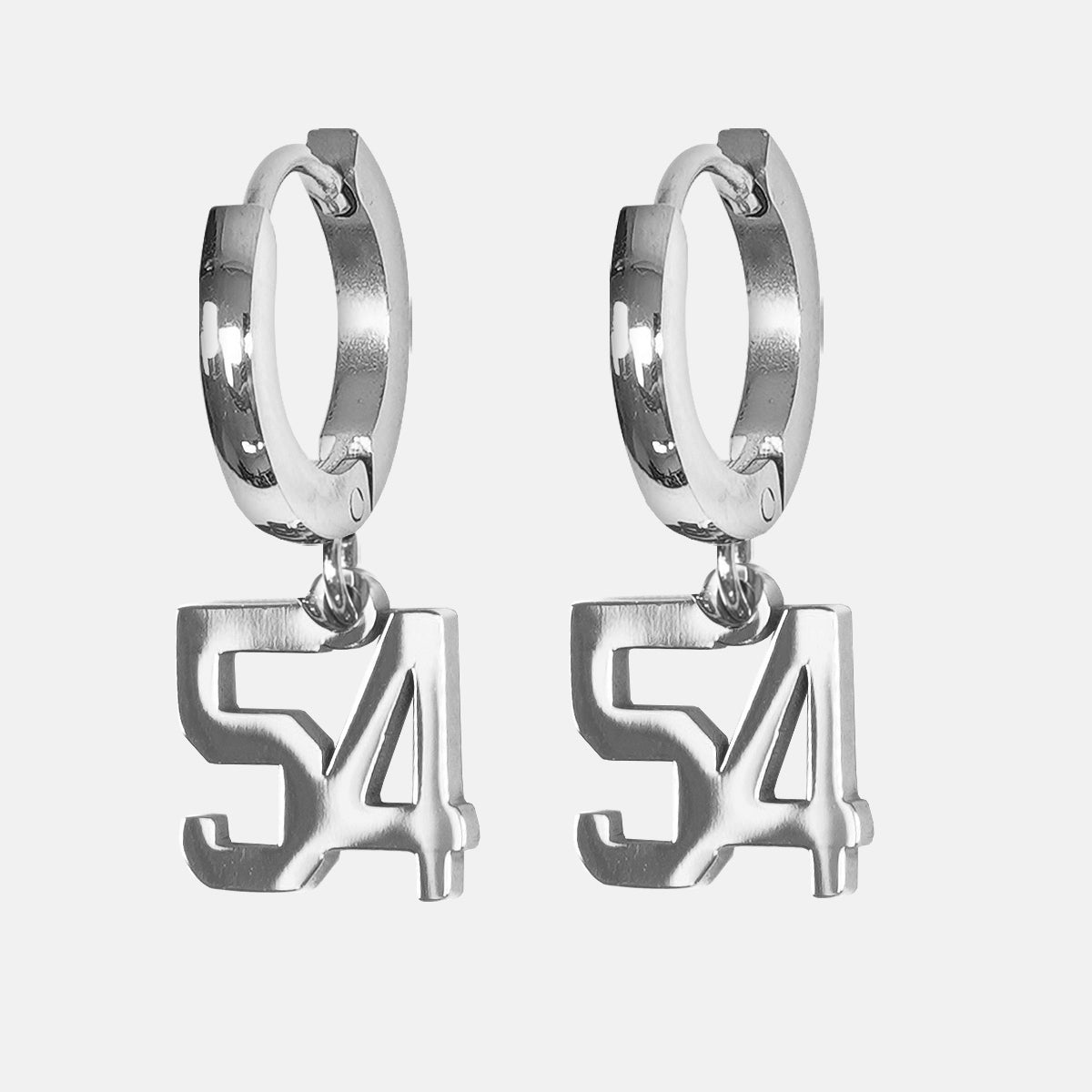54 Number Earring - Stainless Steel