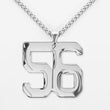 56 Number Pendant with Chain Necklace - Stainless Steel