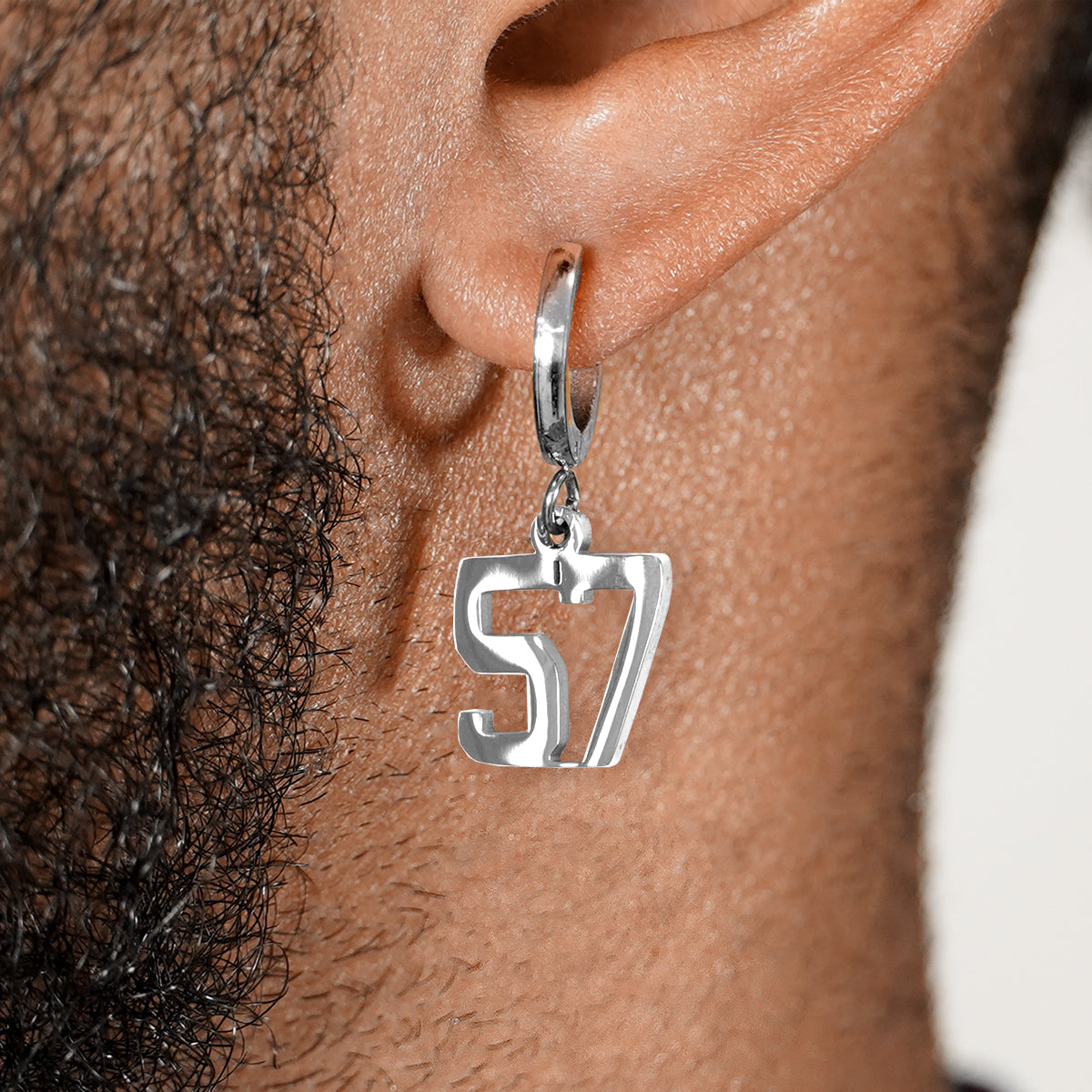 57 Number Earring - Stainless Steel