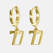 77 Number Earring - Gold Plated Stainless Steel