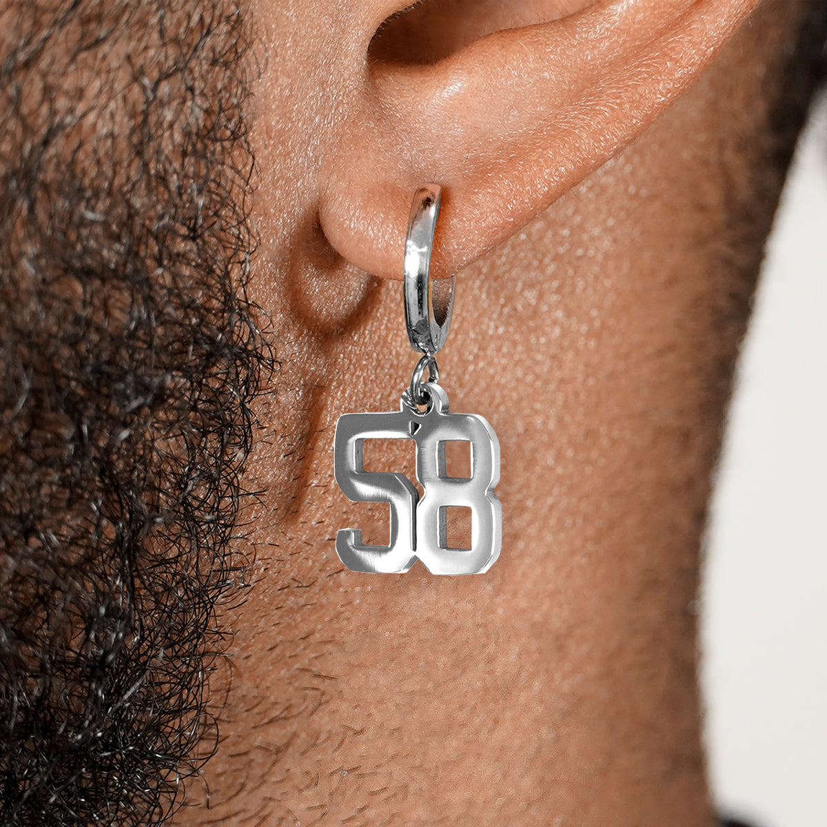 58 Number Earring - Stainless Steel