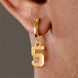 5 Number Earring - Gold Plated Stainless Steel