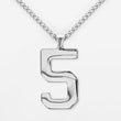 5 Number Pendant with Chain Kids Necklace - Stainless Steel