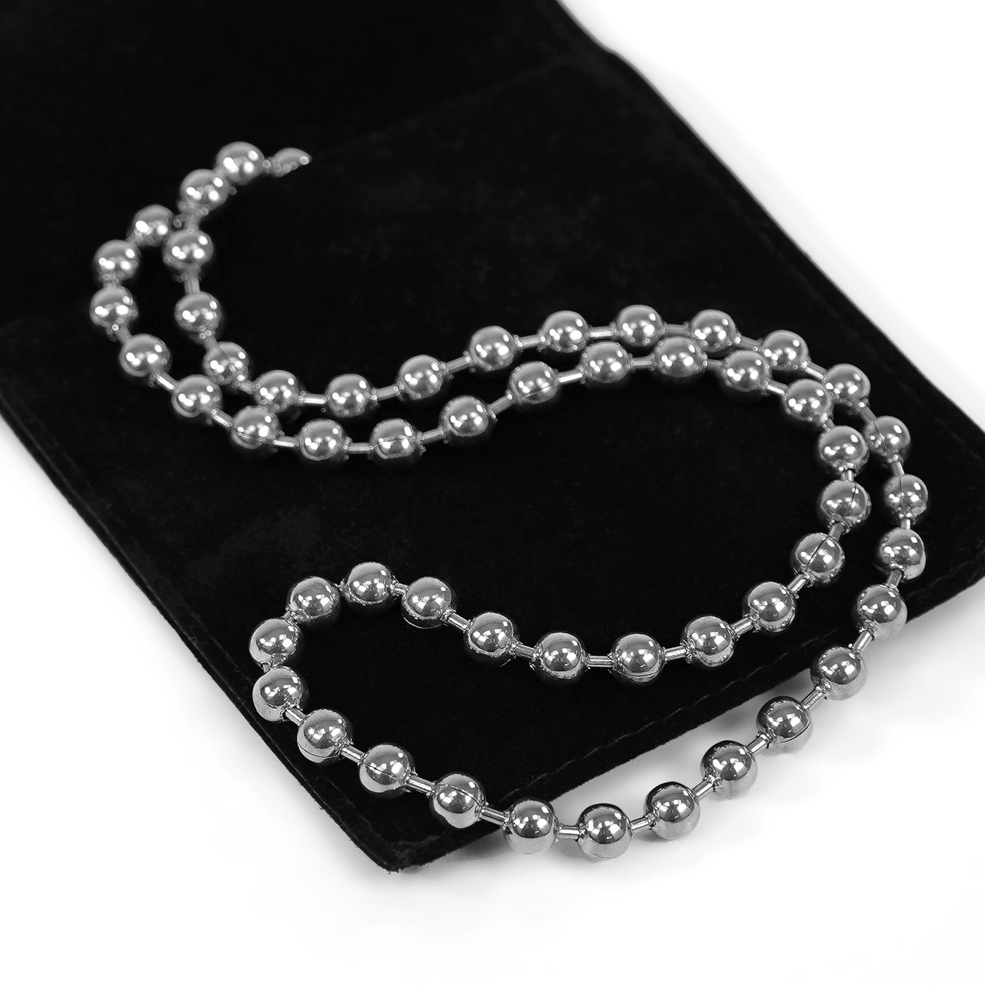 5mm Silver Dog Tag Chain Necklace (29 inches)
