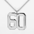 60 Number Pendant with Chain Necklace - Stainless Steel