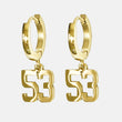 53 Number Earring - Gold Plated Stainless Steel