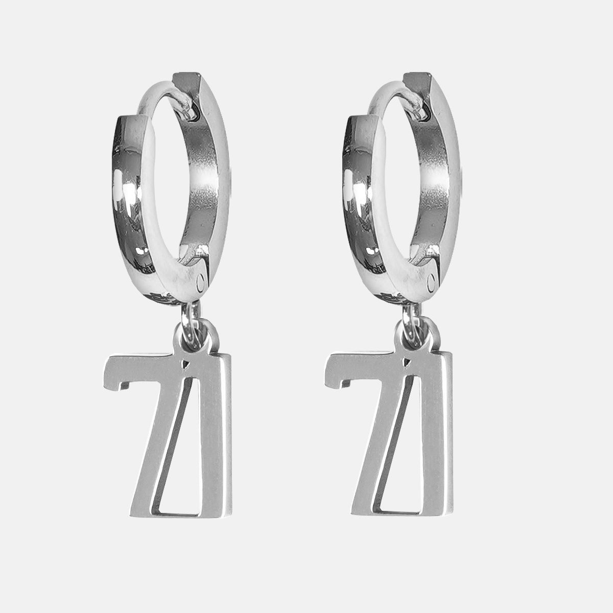 71 Number Earring - Stainless Steel