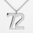 72 Number Pendant with Chain Kids Necklace - Stainless Steel