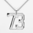 73 Number Pendant with Chain Necklace - Stainless Steel