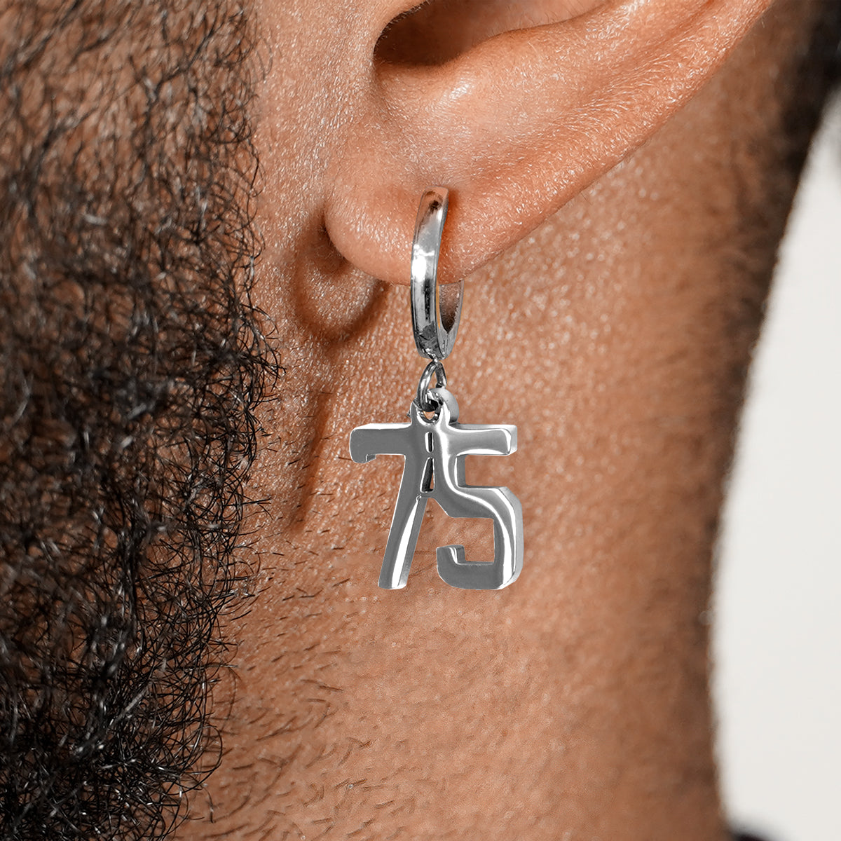 75 Number Earring - Stainless Steel