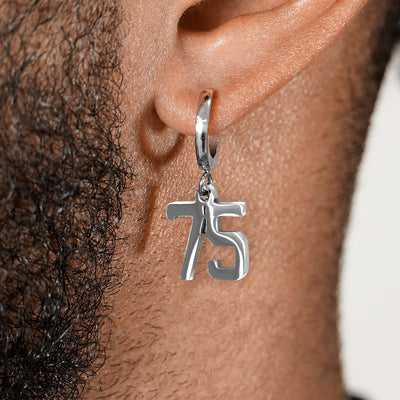 75 Number Earring - Stainless Steel
