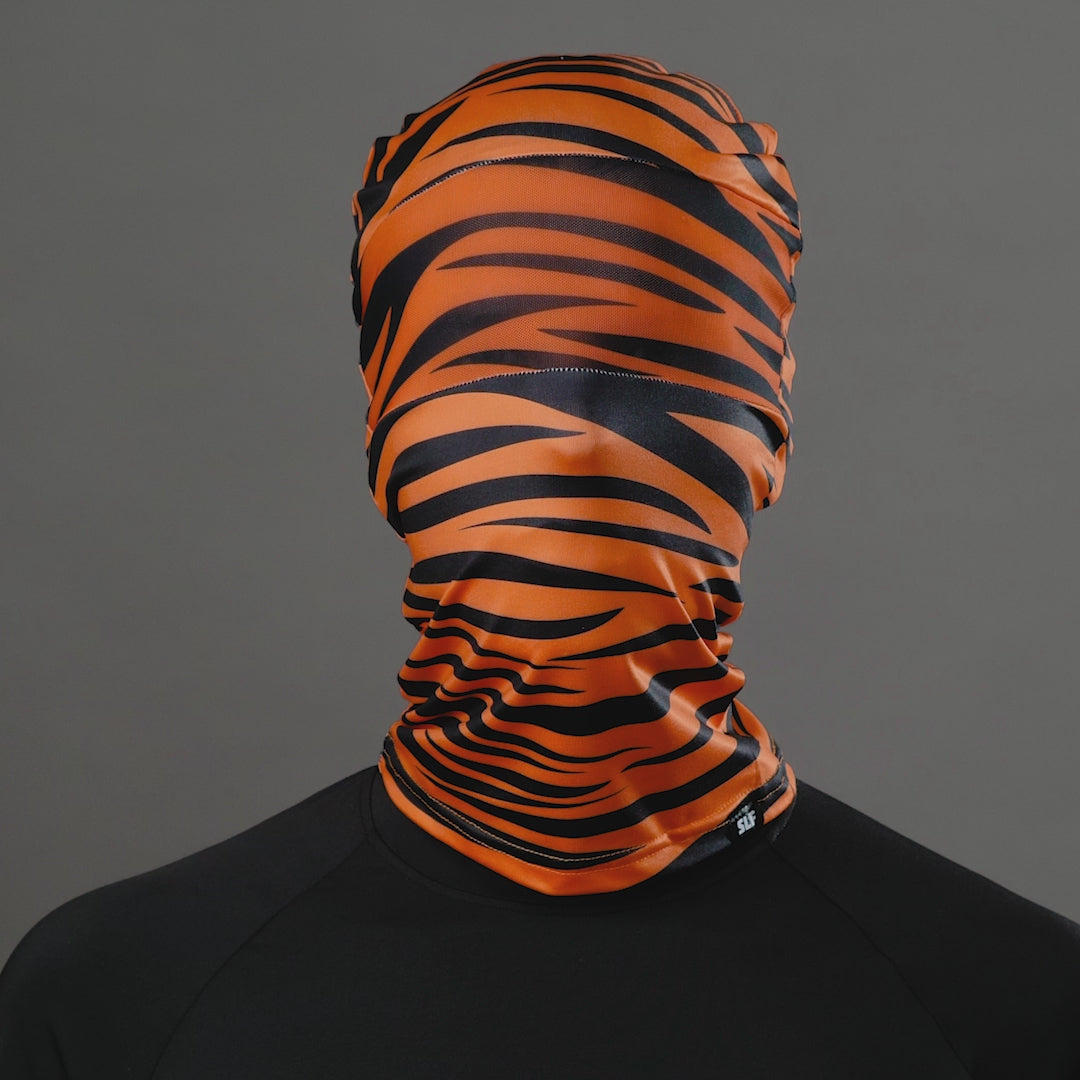 Tiger Stripes Head Bag Mask