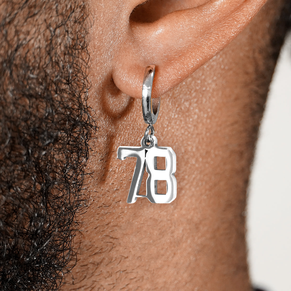 78 Number Earring - Stainless Steel
