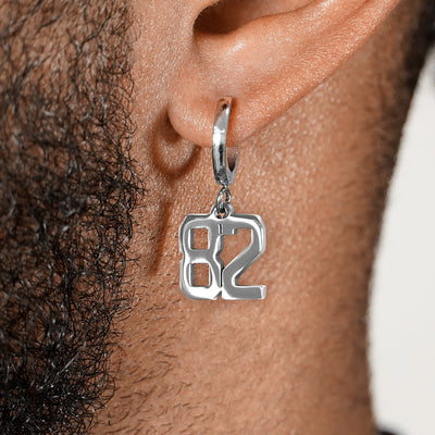 82 Number Earring - Stainless Steel