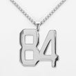 84 Number Pendant with Chain Kids Necklace - Stainless Steel