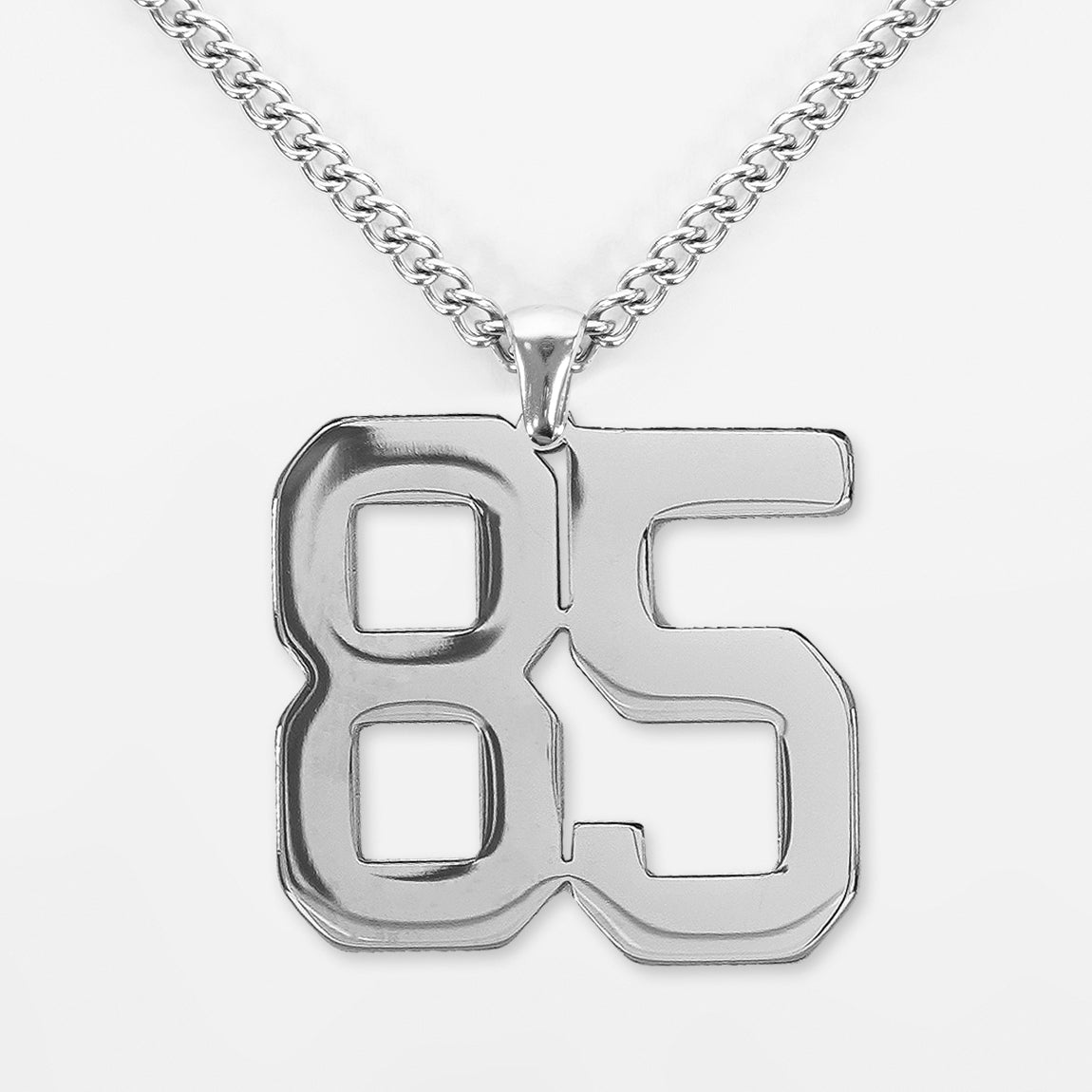 85 Number Pendant with Chain Necklace - Stainless Steel