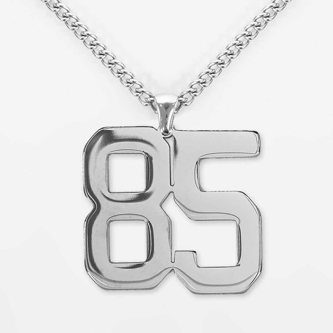 85 Number Pendant with Chain Kids Necklace - Stainless Steel