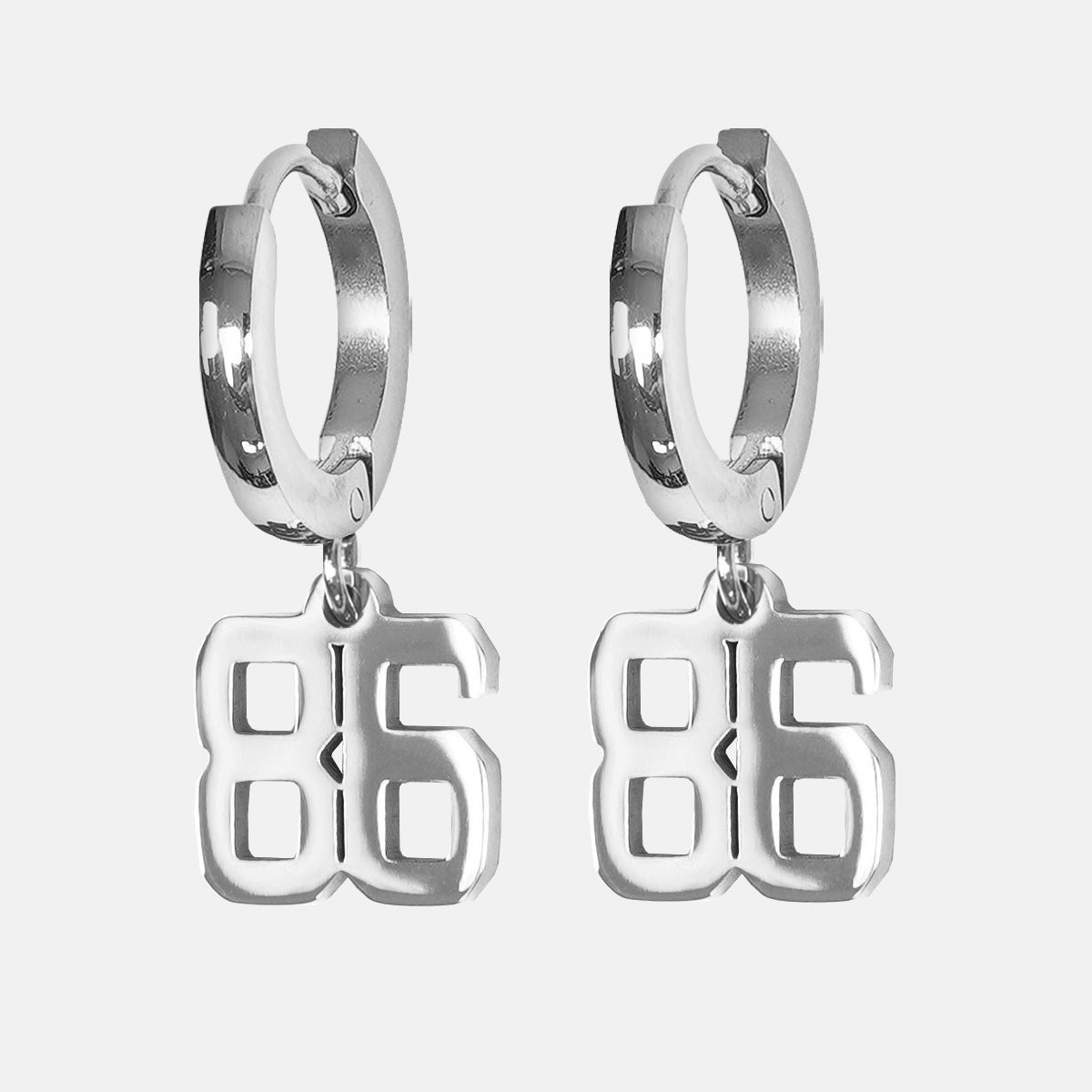 86 Number Earring - Stainless Steel