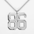 86 Number Pendant with Chain Kids Necklace - Stainless Steel