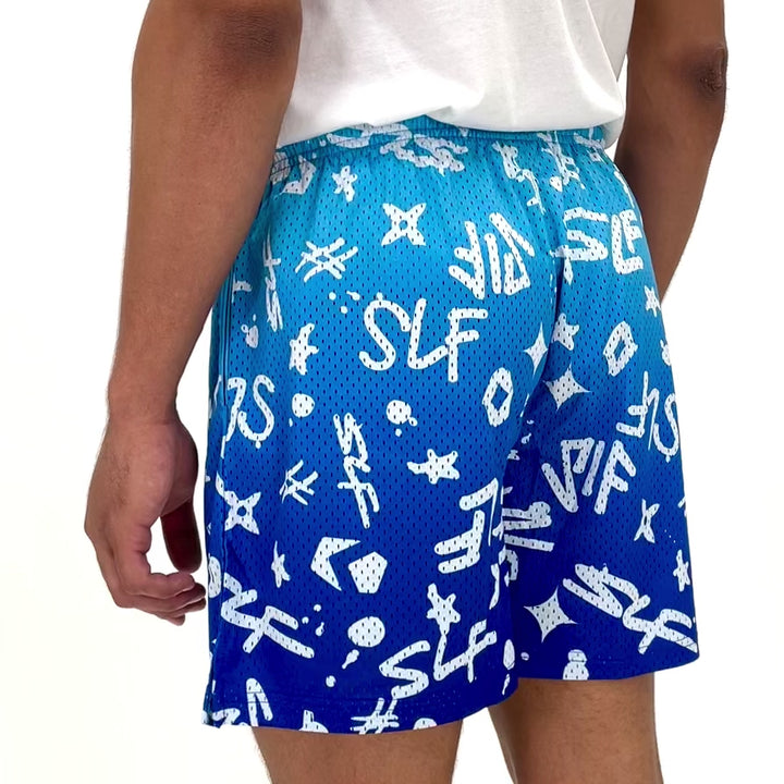 SLF Bluish Blue Color Clash Shorts - 7"