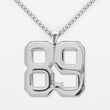 89 Number Pendant with Chain Necklace - Stainless Steel