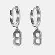 8 Number Earring - Stainless Steel