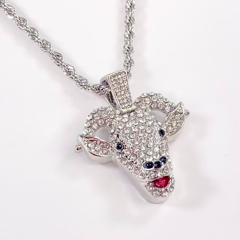 GOAT 1½" Pendant with Chain Necklace - Stainless Steel