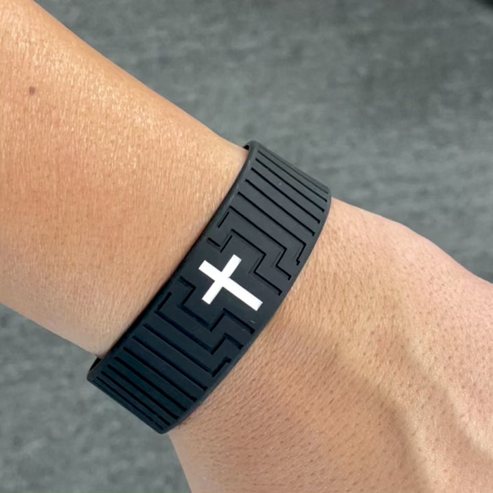 Faith Cross Black 1 Inch Wristband