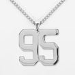 95 Number Pendant with Chain Necklace - Stainless Steel