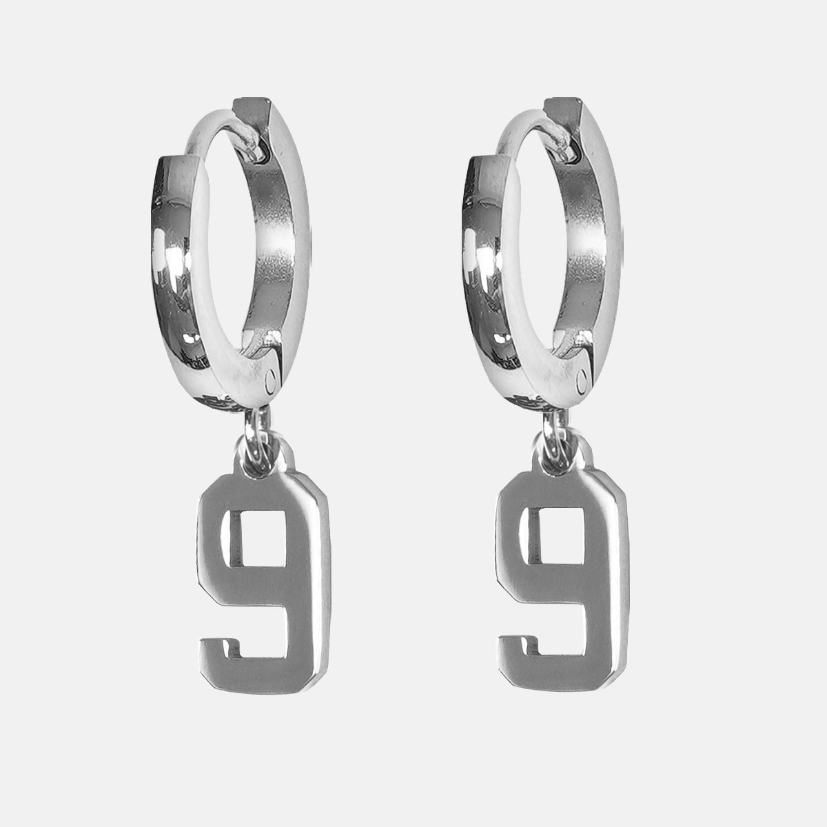 9 Number Earring - Stainless Steel