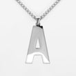 A Letter Pendant with Chain Necklace - Stainless Steel