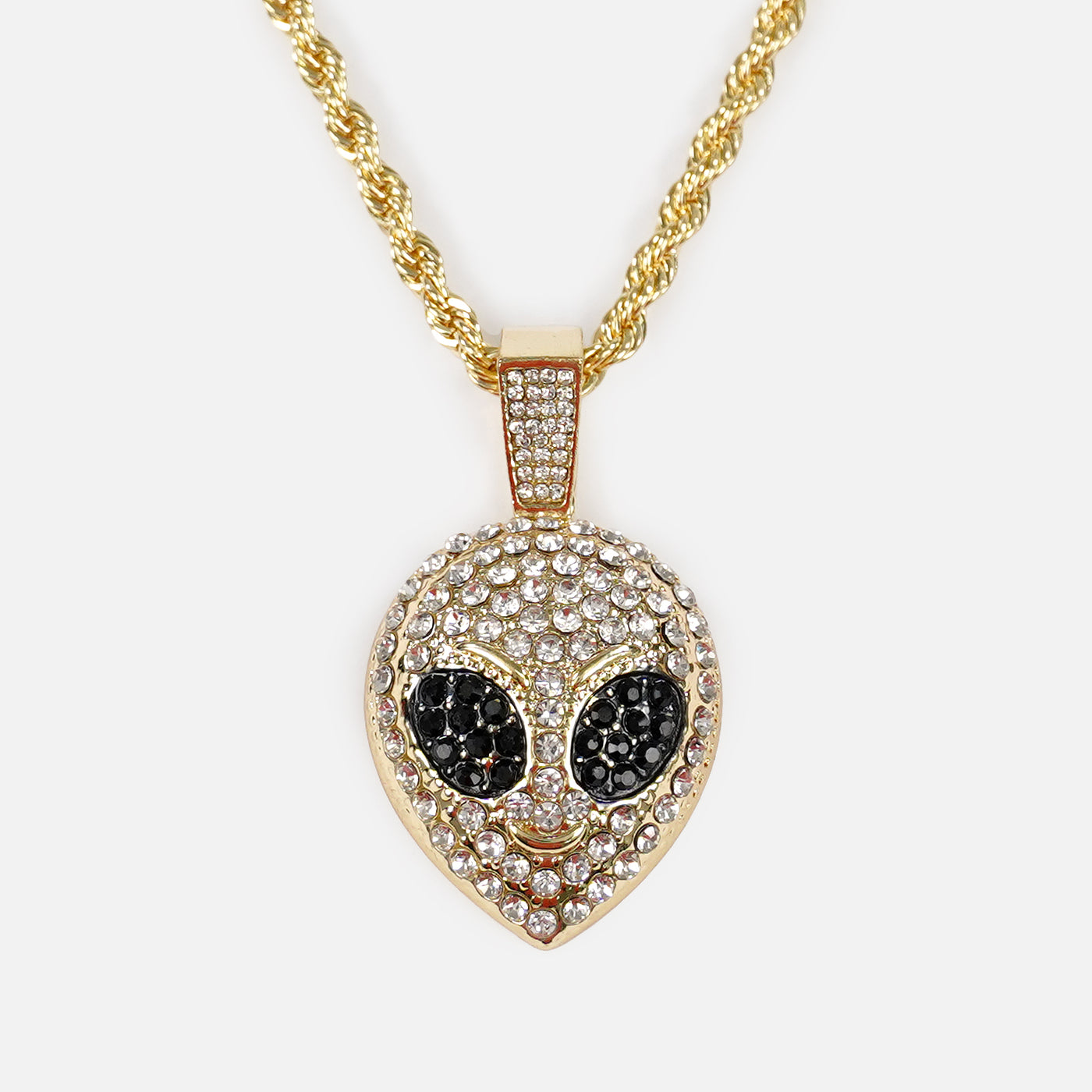 Alien 51 1½" Pendant with Chain Necklace - Gold Plated Stainless Steel