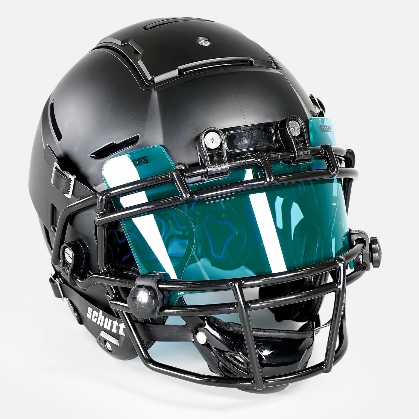 thumbnail image 2 of Football Helmet Visor, Eye Shield , Clear - Silver Brand New With Clips 2 of 11