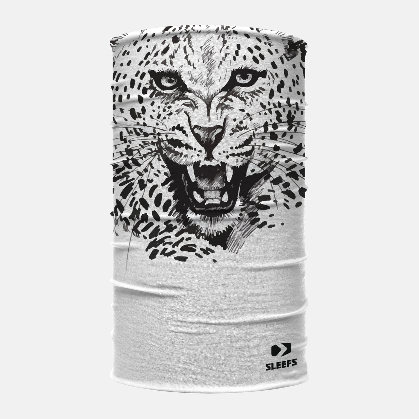 Black White Leopard Neck Gaiter