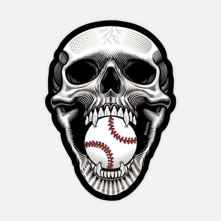 Baseball Skull Sticker
