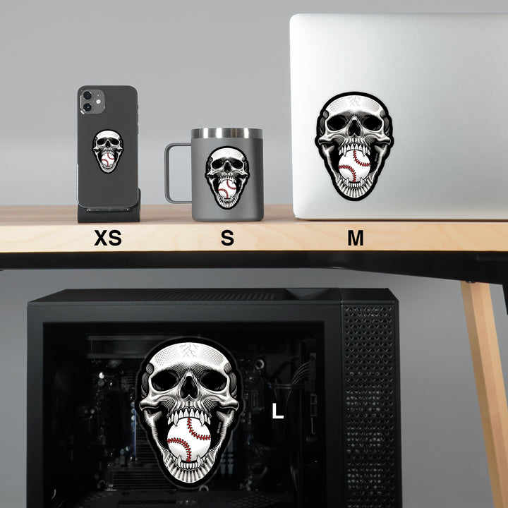Baseball Skull Sticker