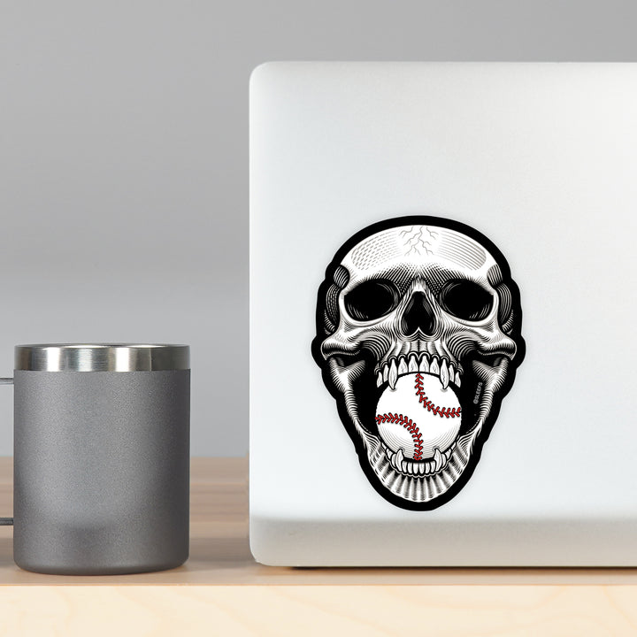 Baseball Skull Sticker