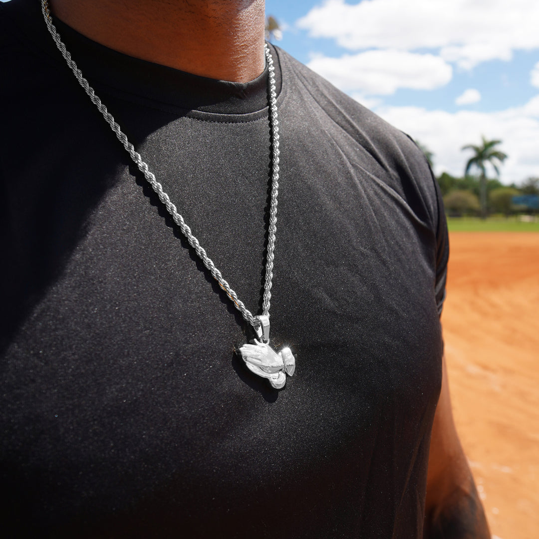 Praying Hands 1½" Pendant with Chain Necklace - Stainless Steel