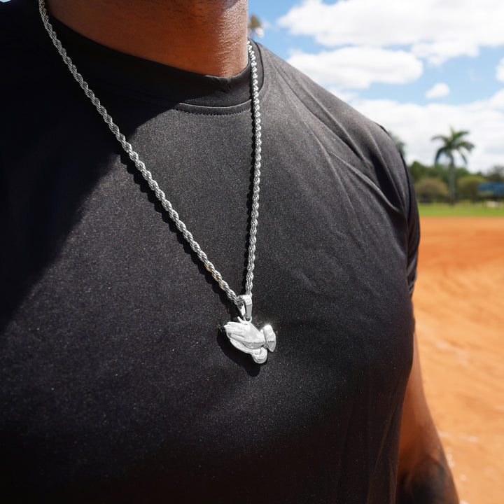 Praying Hands 1½" Pendant with Chain Necklace - Stainless Steel
