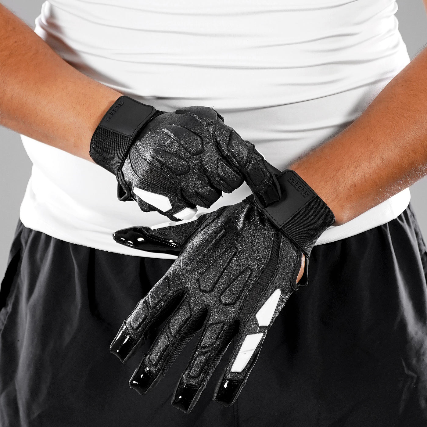 Basic Black Football Lineman Gloves