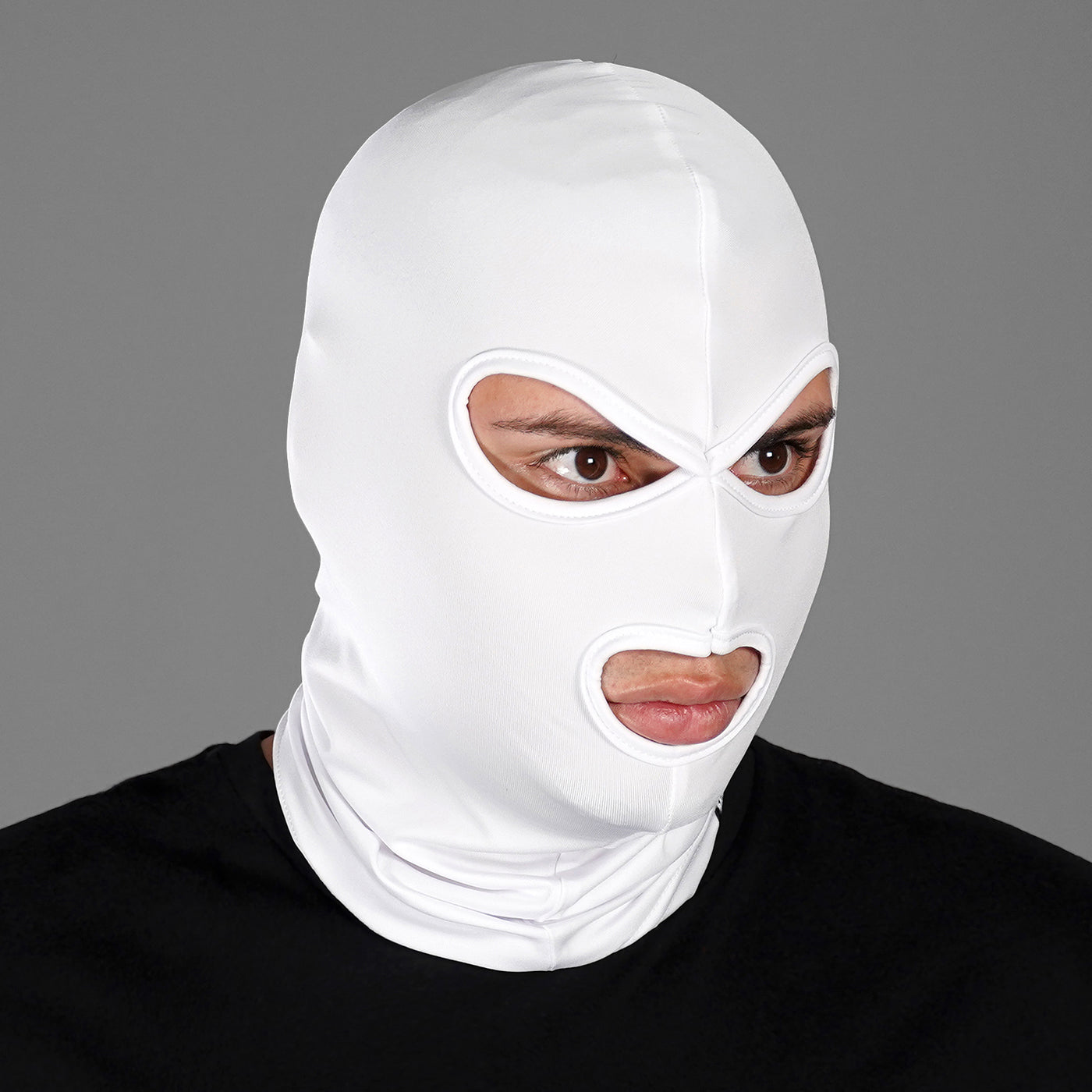 Basic White 3 Hole Ski Mask