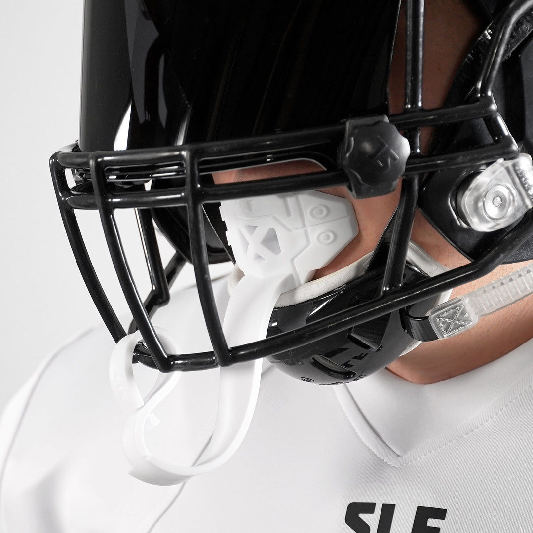 White X Football Mouthguard with Logo