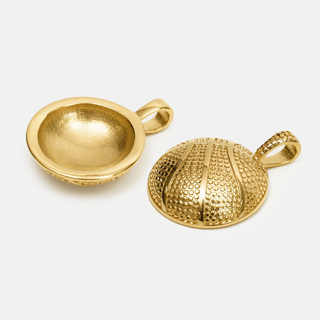 Basketball Pendant with Chain Necklace - Gold Plated Stainless Steel