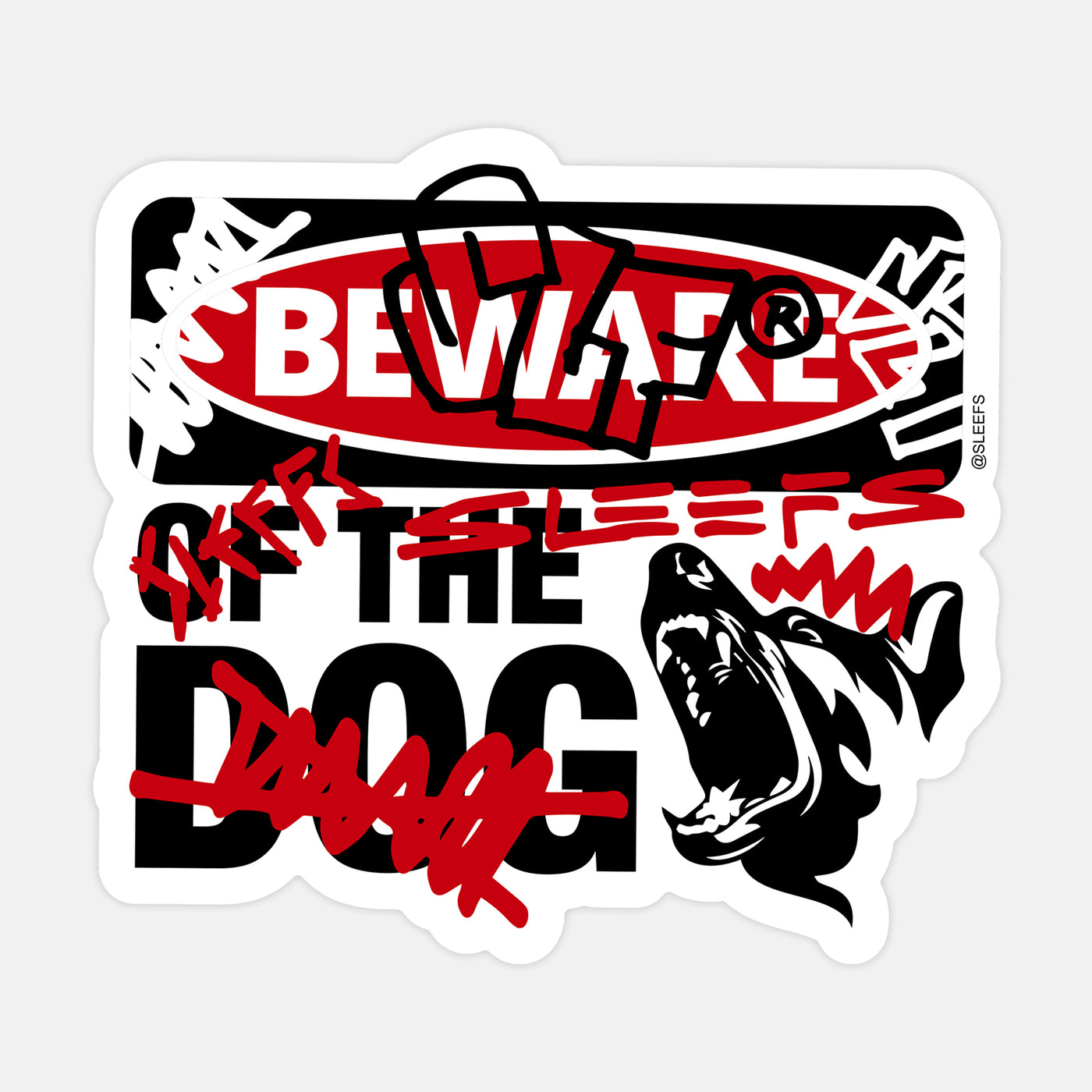 Beware Of The Dog Chaos Sticker