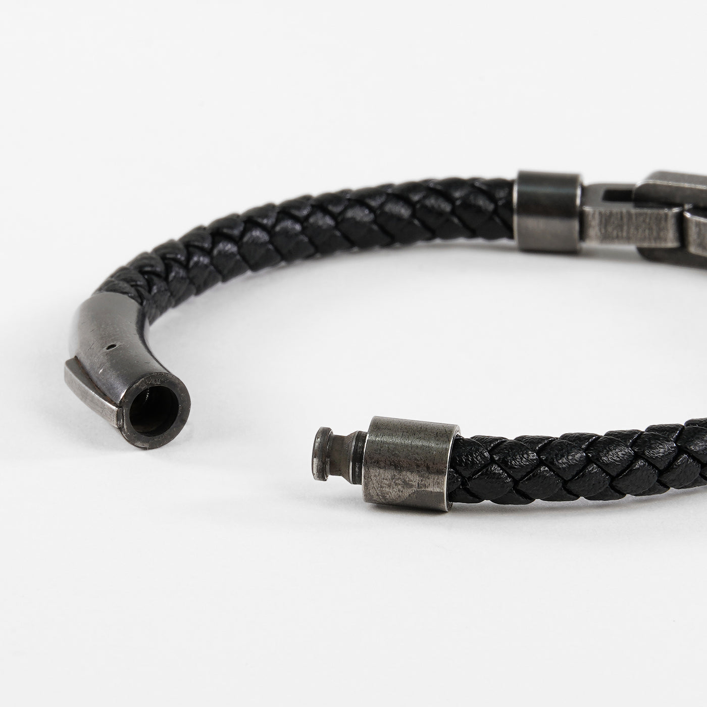 Black Box Chain Leather Bracelet