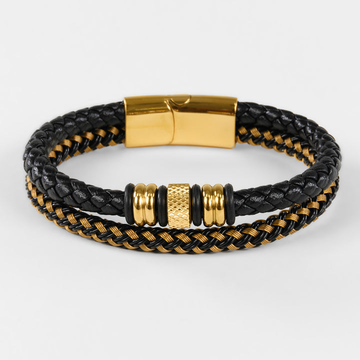 Black Gold Snake Skin Double Bracelet